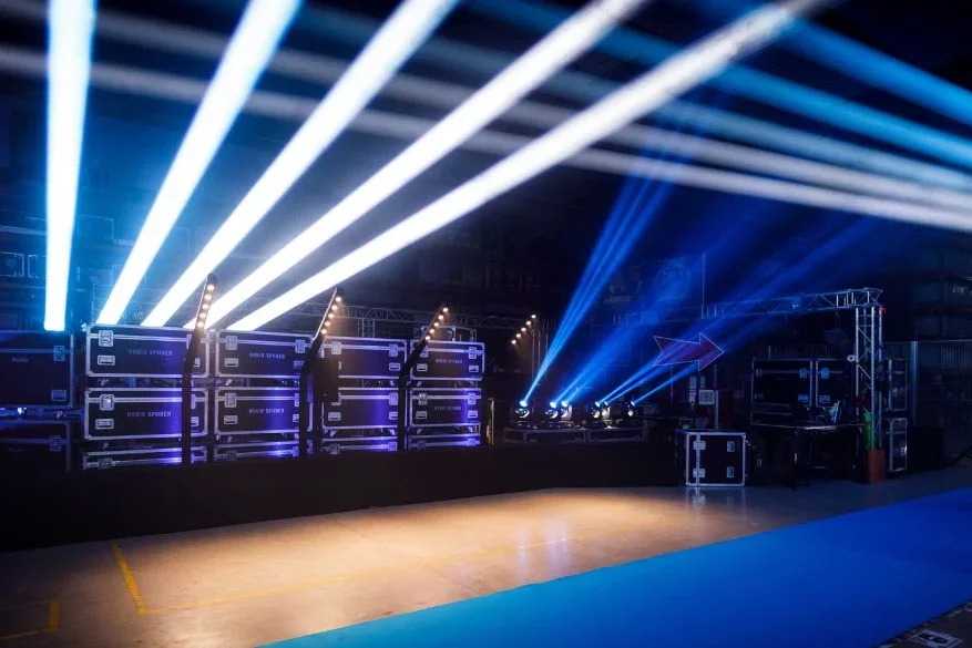 Photo of an AV & Lighting setup - 5 Reasons Reusable Boxes Are a Game-Changer for AV & Lighting Teams