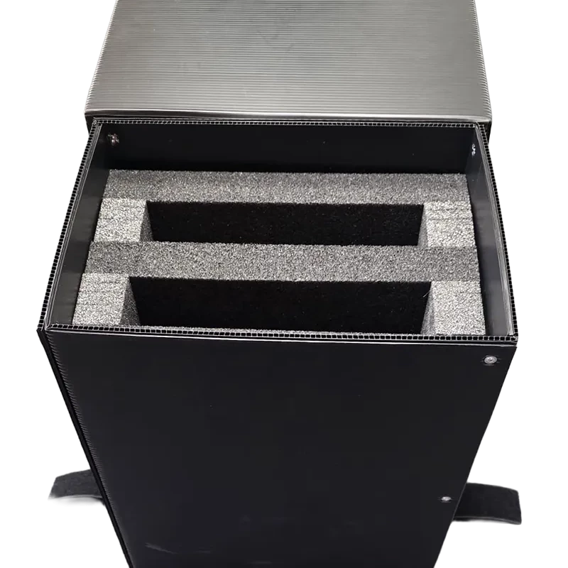 Reusable Box with custom foam insert for two monitors