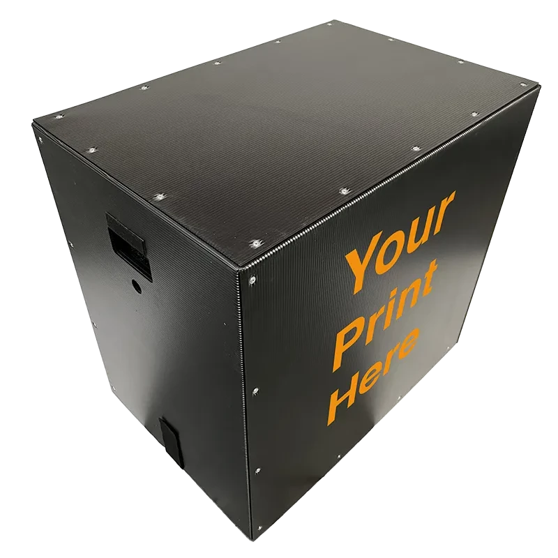 Reusable box with customised logo on the side